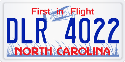 NC license plate DLR4022