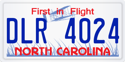 NC license plate DLR4024