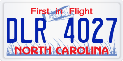 NC license plate DLR4027