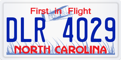 NC license plate DLR4029