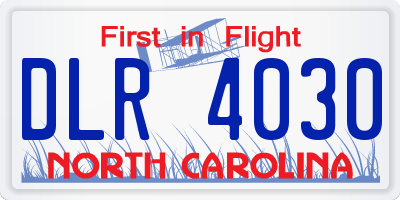 NC license plate DLR4030