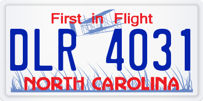 NC license plate DLR4031