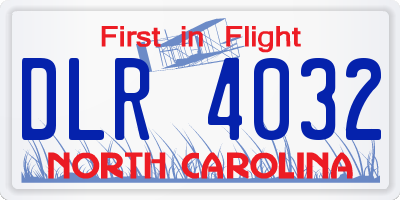NC license plate DLR4032