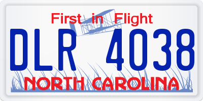 NC license plate DLR4038