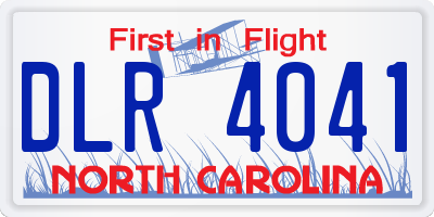 NC license plate DLR4041