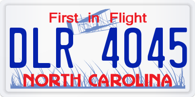 NC license plate DLR4045