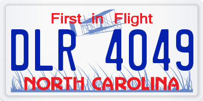 NC license plate DLR4049