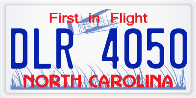 NC license plate DLR4050