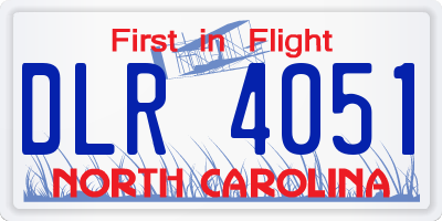 NC license plate DLR4051