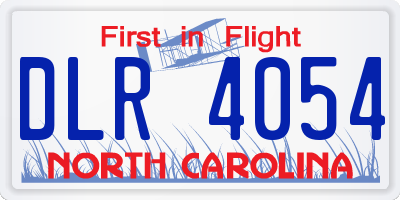 NC license plate DLR4054
