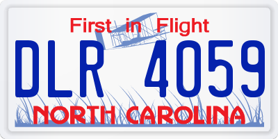 NC license plate DLR4059