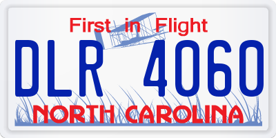 NC license plate DLR4060