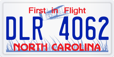 NC license plate DLR4062