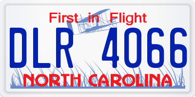 NC license plate DLR4066