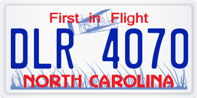 NC license plate DLR4070