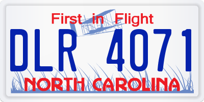 NC license plate DLR4071