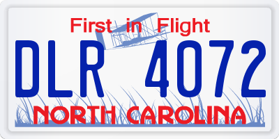 NC license plate DLR4072