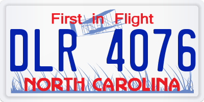 NC license plate DLR4076