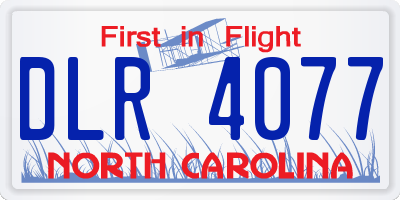 NC license plate DLR4077