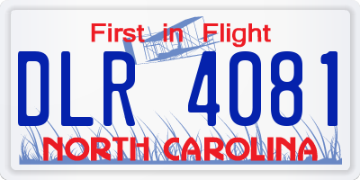 NC license plate DLR4081