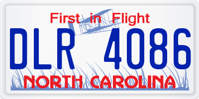 NC license plate DLR4086