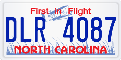 NC license plate DLR4087