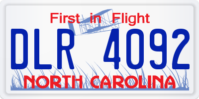 NC license plate DLR4092
