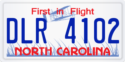 NC license plate DLR4102