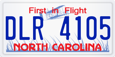 NC license plate DLR4105
