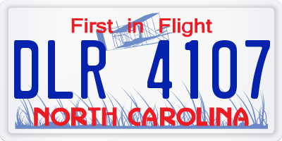 NC license plate DLR4107