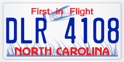 NC license plate DLR4108