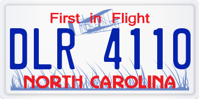 NC license plate DLR4110