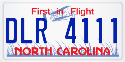 NC license plate DLR4111
