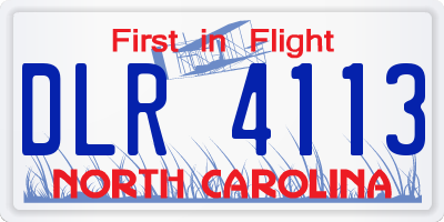 NC license plate DLR4113