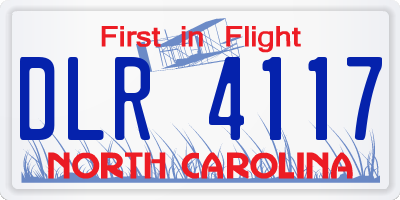 NC license plate DLR4117