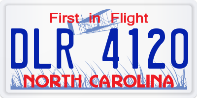 NC license plate DLR4120