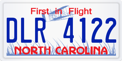 NC license plate DLR4122