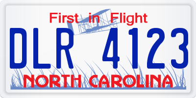 NC license plate DLR4123
