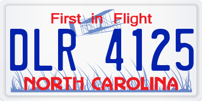NC license plate DLR4125
