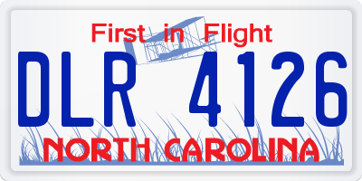 NC license plate DLR4126
