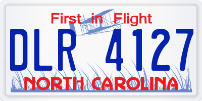NC license plate DLR4127