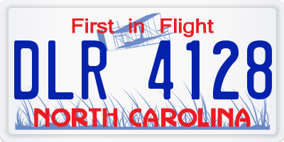 NC license plate DLR4128