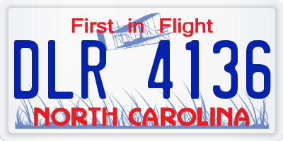 NC license plate DLR4136
