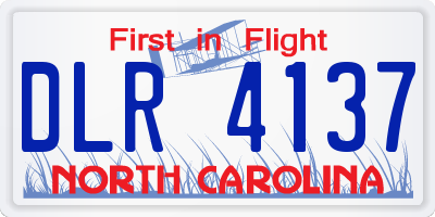 NC license plate DLR4137