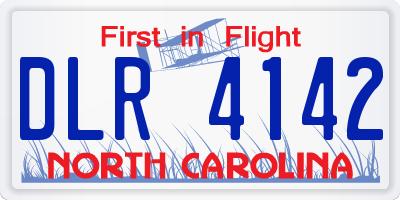 NC license plate DLR4142
