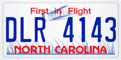 NC license plate DLR4143