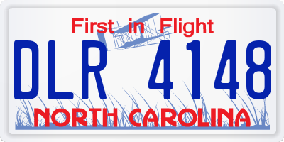 NC license plate DLR4148