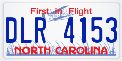 NC license plate DLR4153