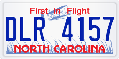 NC license plate DLR4157