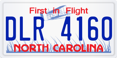 NC license plate DLR4160